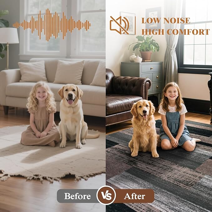 LIANLAM 9x12 Washable Area Rugs for Living Room and Bedroom, Vintage Checkered Pattern Non-Slip Carpet, Stain Resistant Low Pile Soft Rug for Dining Room,Office,Nursery,Kids Room(9x12,Chocolate)