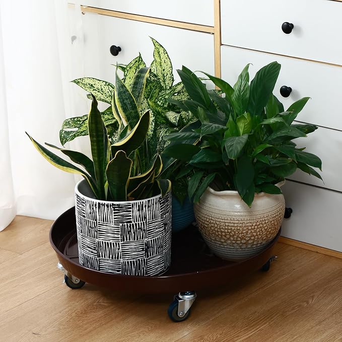 Planterhoma 3 Packs 20 inches Metal Plant Caddy - Image 8