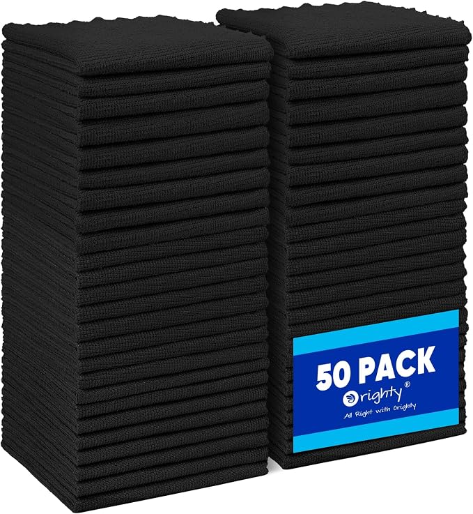 Orighty Microfiber Cleaning Cloth Bulk, 50 Pack Shop Towels, Reusable Cleaning by AllRightinOrighty