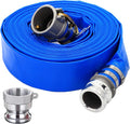 DAVCO 2" ID × 50 ft PVC Lay Flat Discharge Hose, Heavy Duty Reinforced Blue by DAVCO
