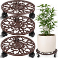 3 Packs 11 Inch Rolling Plant Stand by Planterhoma