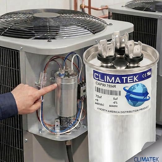 ClimaTek 75 + 5 MFD 370/440 Volt Dual Run Capacitor CAP99-7554R | 75/5 VAC | - Image 4
