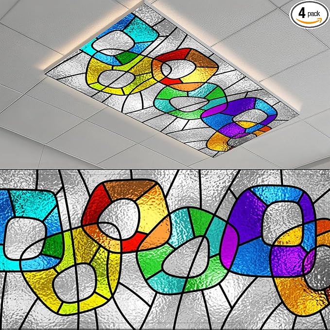 2 Pack Stained Glass Fluorescent Light Cover by Unknown