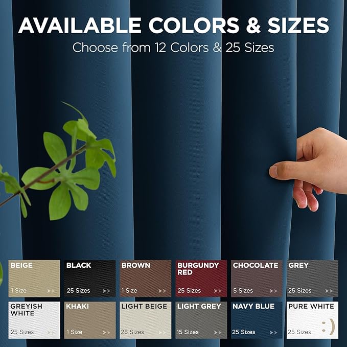 Joydeco Blackout Patio Sliding Door Curtains 72 Inches Long, Grommet Privacy Room Divider Curtains, Extra Wide Thermal Blackout Drapes for Bedroom Living Room (Navy Blue, 60Wx72L, 1 Panel)