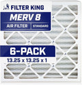 Filter King 13.25x13.25x1 Air Filter | 6-PACK | MERV 8 HVAC Pleated A/C Furnace by FilterKing