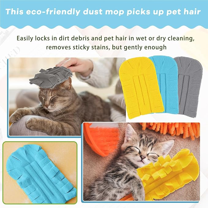 Zubebe 12 Pcs Duster Refill Reusable Fleece Duster Refills Feather Flat Dusters - Image 3