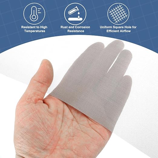 uxcell 40 Mesh 39" x 10" Woven Wire Mesh, 304 Stainless Steel Air Vent Filter - Image 5