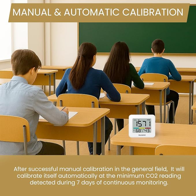 CO2 Monitor Air Quality Monitor Indoor Battery Powered, Portable Temperature - Image 7