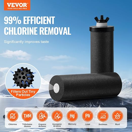 VEVOR Gravity-fed Water Filter System, 2.25G 304 Stainless-Steel Countertop - Image 2
