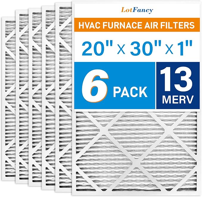 LotFancy 20x30x1 Air Filter MERV 13 6-Pack, Electrostatic Pleated HVAC Furnace - Image 9