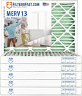 Filters Fast 12x24x2 Pleated Air Filter Merv 13, 2 inch AC Furnace Air Filters by FiltersFast