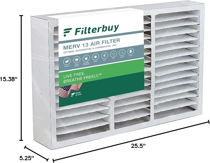 Filterbuy 16x25x5 Air Filter MERV 13 Optimal Smoke & Allergy Defense, Pleated - Image 10