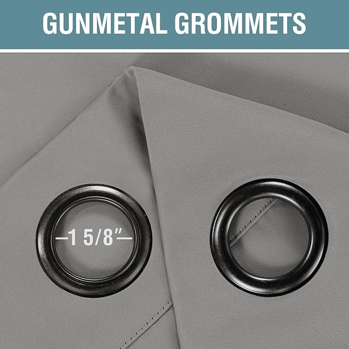 H.VERSAILTEX Blackout Patio Curtains 100 x 84 Inches for Sliding Door Extral Wide Blackout Curtain Panels Thermal Insulated Room Divider - Grommet Top, 7' Tall by 8.5' Wide - Dove Gray