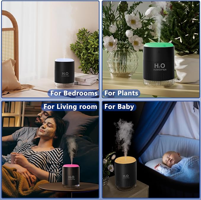 SZO Plant Humidifier Indoor, 500ml Black - Image 7