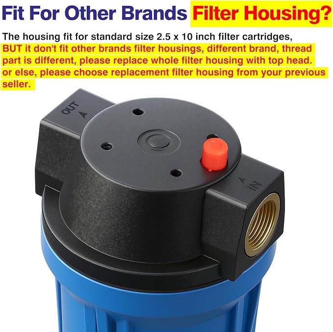 Geekpure 10-Inch Whole House Slim Water Filter Housing - Image 2