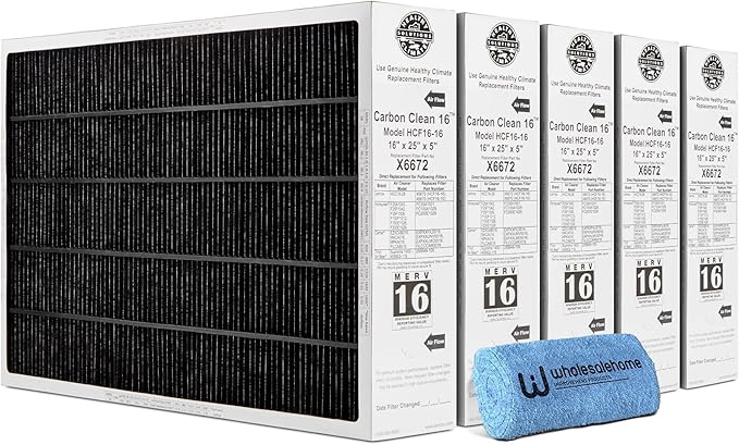Lennox X6672 16x25x5 Furnace Filter, Lennox Healthy Climate Carbon Clean Merv by Unknown