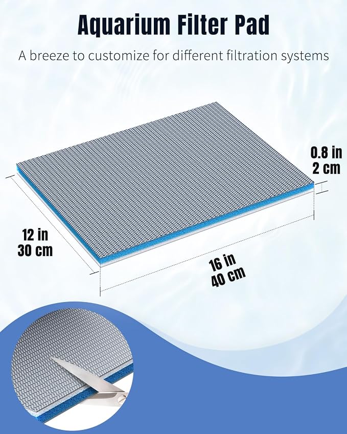 Pawfly 8-Layer Aquarium Filter Pad 16 x 12 Inch Cuttable Aquarium Filter Media - Image 3