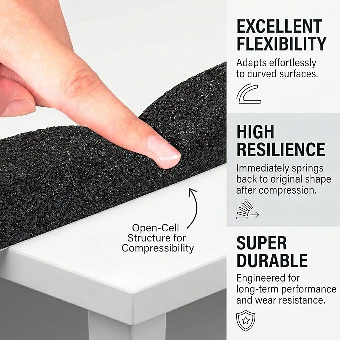 fowong Window Air Conditioner Insulating Foam Tape, Adhesive Weather Stripping - Image 3