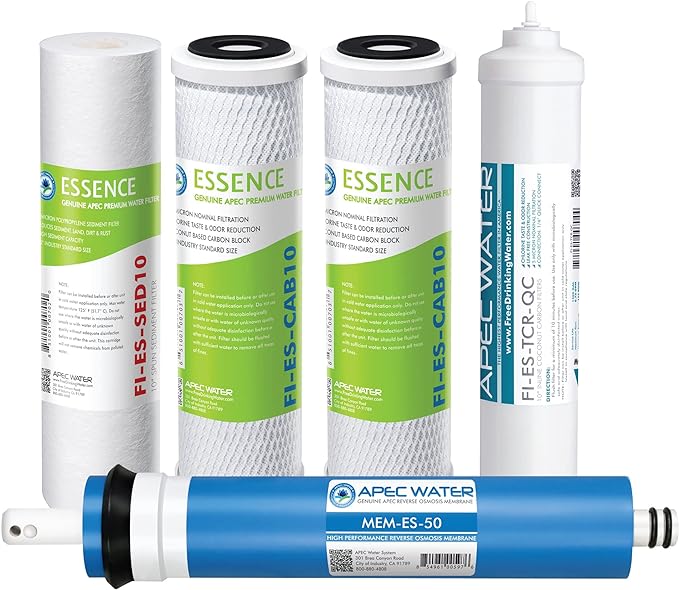 APEC Water Reverse Osmosis Filter Replacement Set, 5-Stage RO System Filters by APECWaterSystems