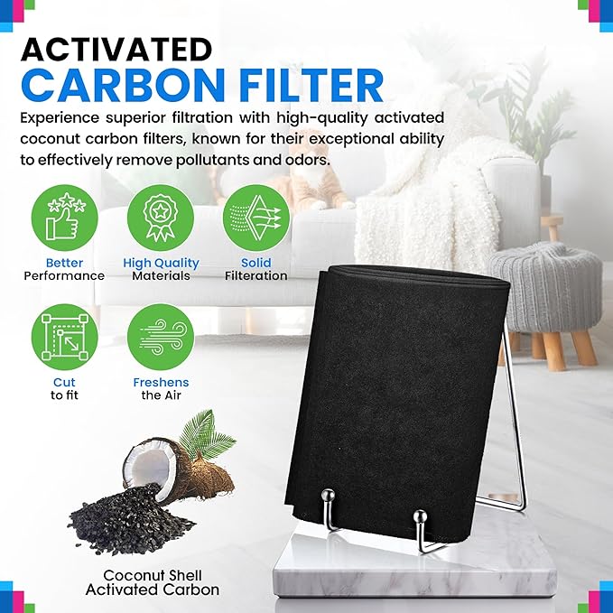 Cut to Fit Activated Carbon Filter Sheet 16” x 48” - Image 2