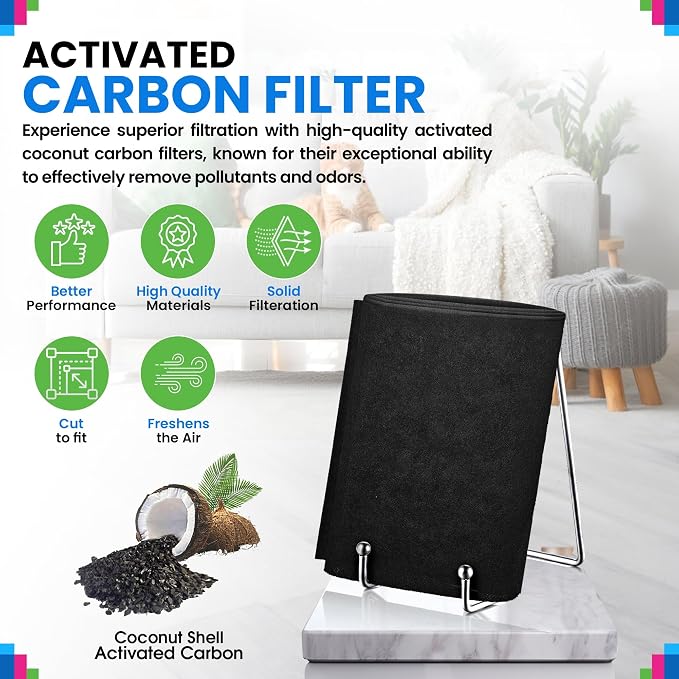 Cut to Fit Activated Carbon Filter Sheet 16” x 48” - Image 2