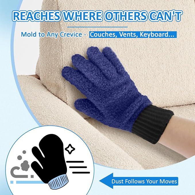 MIG4U Microfiber Dusting Gloves Washable Reusable Cleaning Mittens Gloves - Image 5