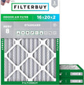 Filterbuy 16x20x2 Air Filter MERV 8 Essential Dust & Allergy Defense, by Filterbuy