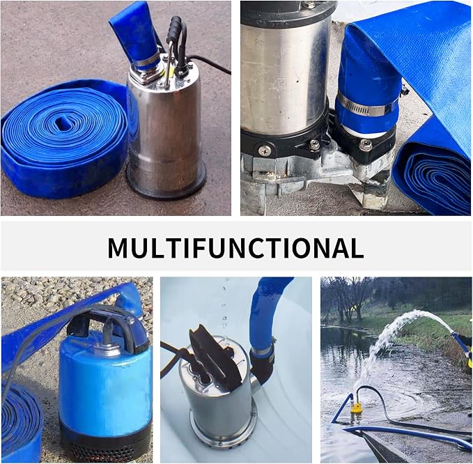 2" x 50 FT Pool Backwash Hose Blue Heavy Duty Reinforced PVC Lay Flat Water - Image 8