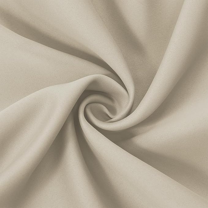 LEMOMO Light Beige Thermal Blackout Curtains/38 x 54 Inch/Set of 2 Panels Room Darkening Curtains for Bedroom