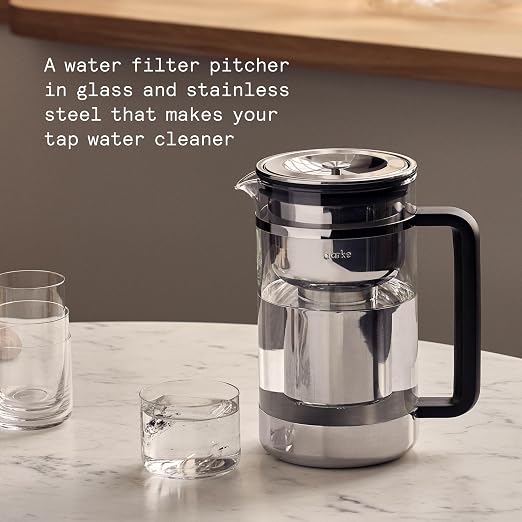 Aarke Purifier Glass Water Pitcher, Refillable Stainless Steel Filter, 8-Weeks - Image 2