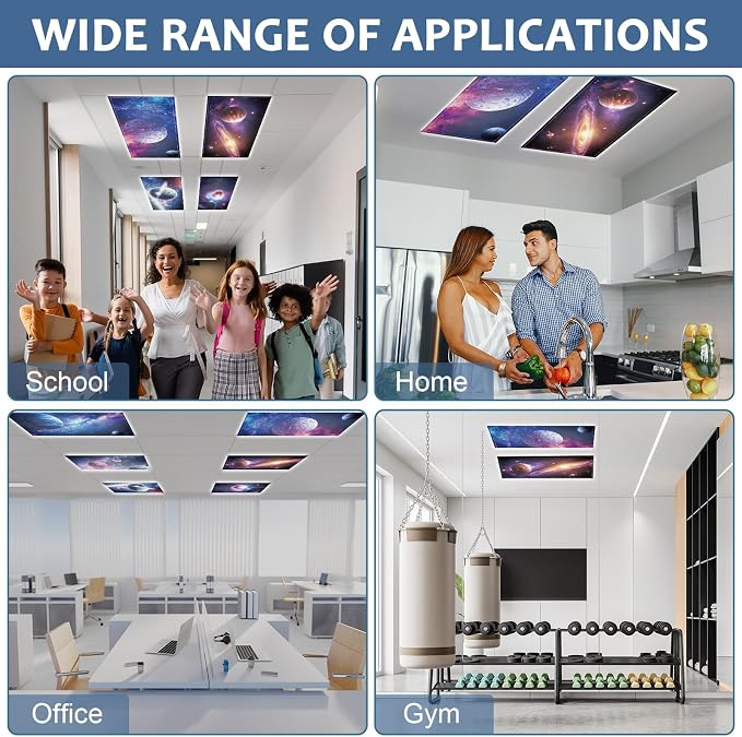 QOUBAI 8PCS Fluorescent Light Covers, 4x2 Feet Magnetic Light Cover Fluorescent - Image 5