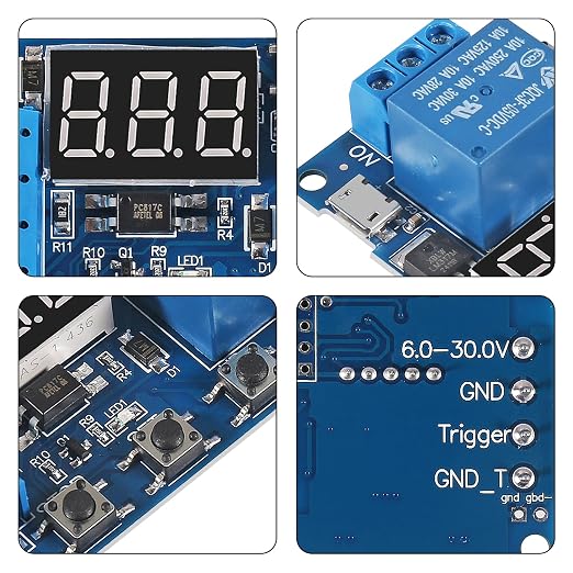 6pcs DC 6-30V Timer Relay Programmable Delay Relay Module Cycle Timer - Image 6