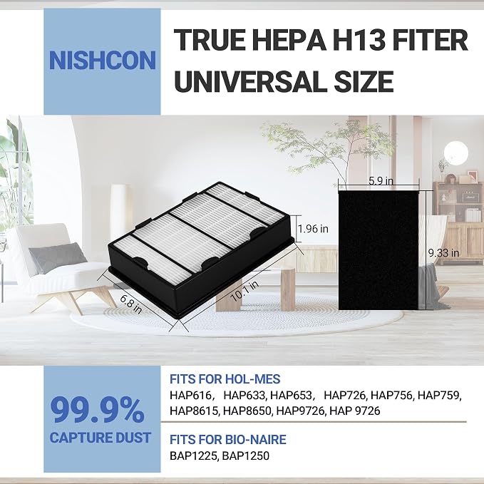 HAPF600 HEPA Filters for Holmes HAP616, HAP9726 Air Purifier, Replace HAPF600TCS - Image 9