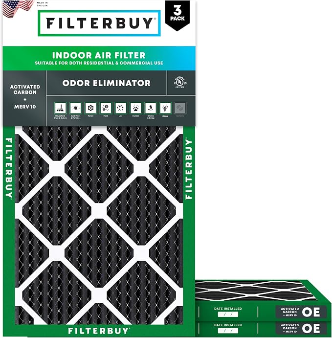 Filterbuy 12x30x1 Air Filter MERV 10 Odor & Allergy Defense by Filterbuy