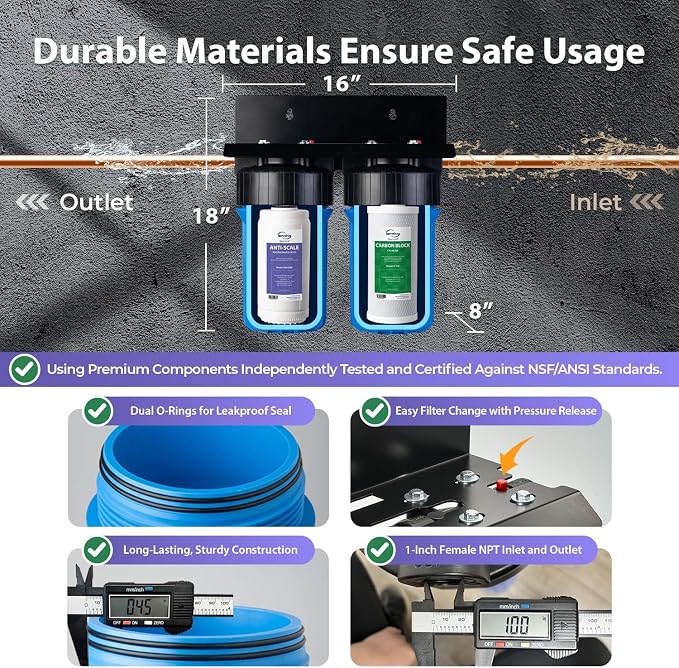 iSpring Anti-Scale Whole House Water Filter System, and Sediments, 2-Stage - Image 5
