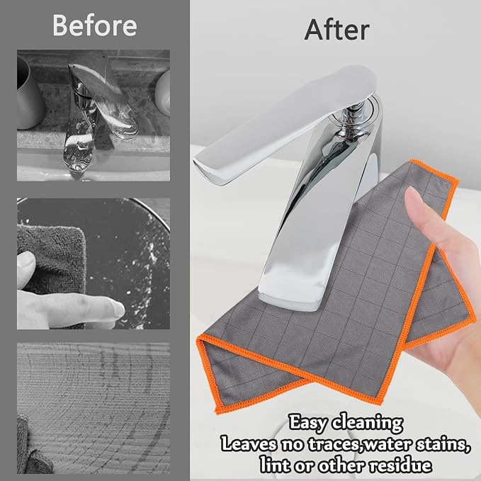 XANGNIER Microfiber Glass Cleaning Cloths, 3 Pack Streak Free Miracle Cleaning - Image 3