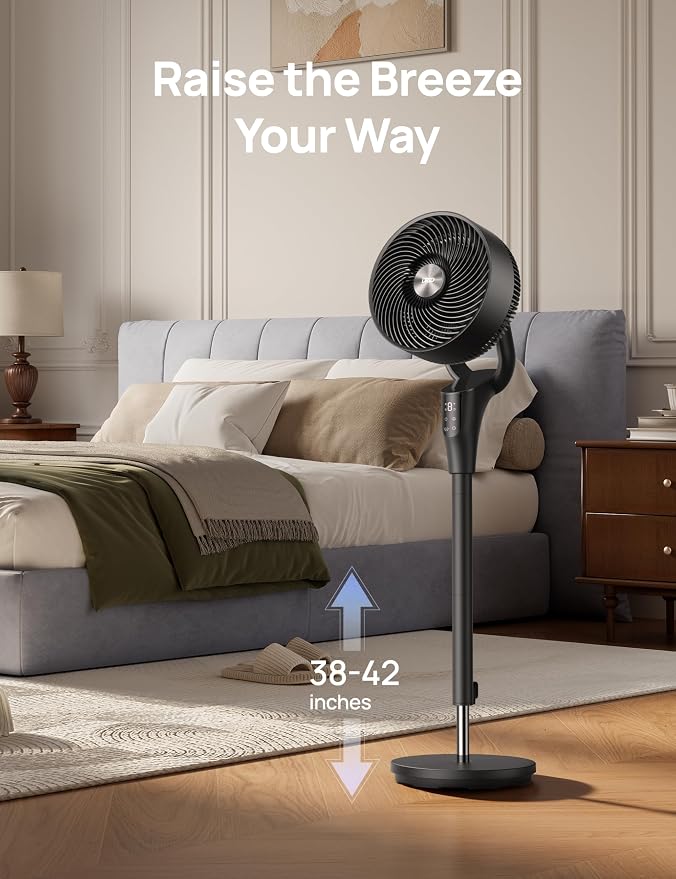 DREO Fan for Bedroom, 2026 Upgraded, 90ft Airflow, 20dB Quiet Fan, 90° - Image 9