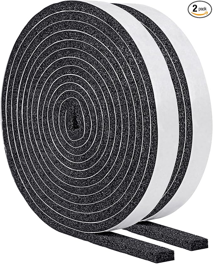 Yotache Open Cell Self-Adhesive Foam Seal Tape 1/2" x1/4", Weather Stripping by yotache