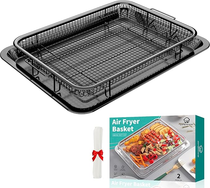 Air Fryer Basket for Oven, OPENICE 15.3" x 11.0" Air Fryer Tray and Pan Set by OPENICE