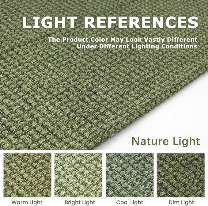 KOZYFLY Runners for Hallways 2x10 ft Washable Kitchen Runner Non Slip Rubber Backed Hallway Rugs Cotton Entryway Runner Rug Floor Carpet for Indoor Hall, Backdoor, Kitchen, Bright Green/Earthy Green