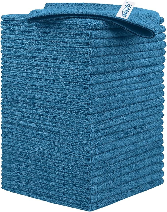 HOMEXCEL Navy Blue Microfiber Cleaning Cloth, 24 Pack Cleaning Towels by HOMEXCEL