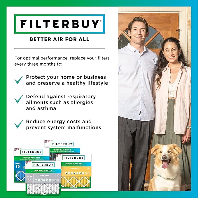 Filterbuy 13x20x1 Air Filter MERV 8 Essential Dust & Allergy Defense, - Image 7