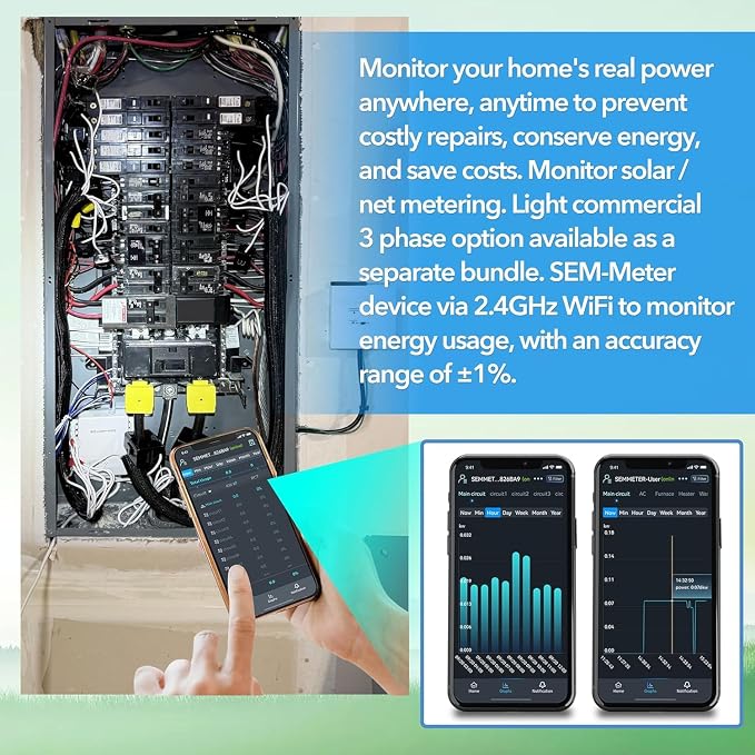 Smart Home Energy Monitor with 8 50A Circuit Level Sensors, Measure Power Usage - Image 5