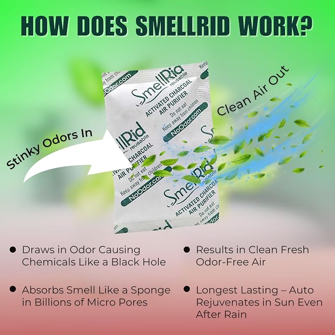 SMELLRID Activated Carbon Odor Eliminator Pouch – Neutralizes Odors in Closets - Image 4