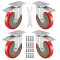 5 Inch Caster Wheels Heavy Duty Casters Set of 4 Lockable Cart Wheels by Castrek