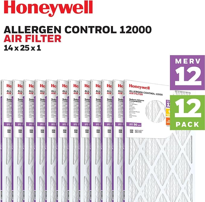 Honeywell 14x25x1 MERV 12 Electrostatic Pleated HVAC AC Furnace Air Filter | - Image 2