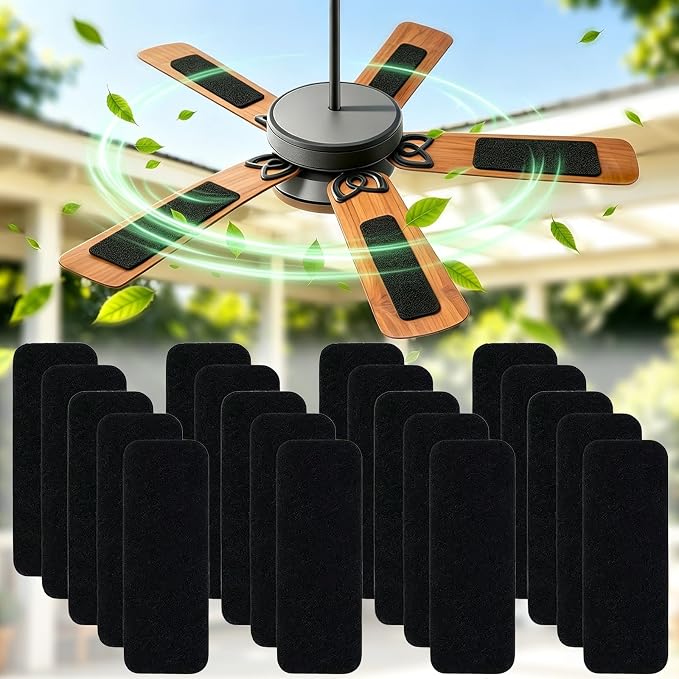 20 Pack Ceiling Fan Filters for Blades, 9.9" X 3.5" Activated Coconut Carbon by Unknown