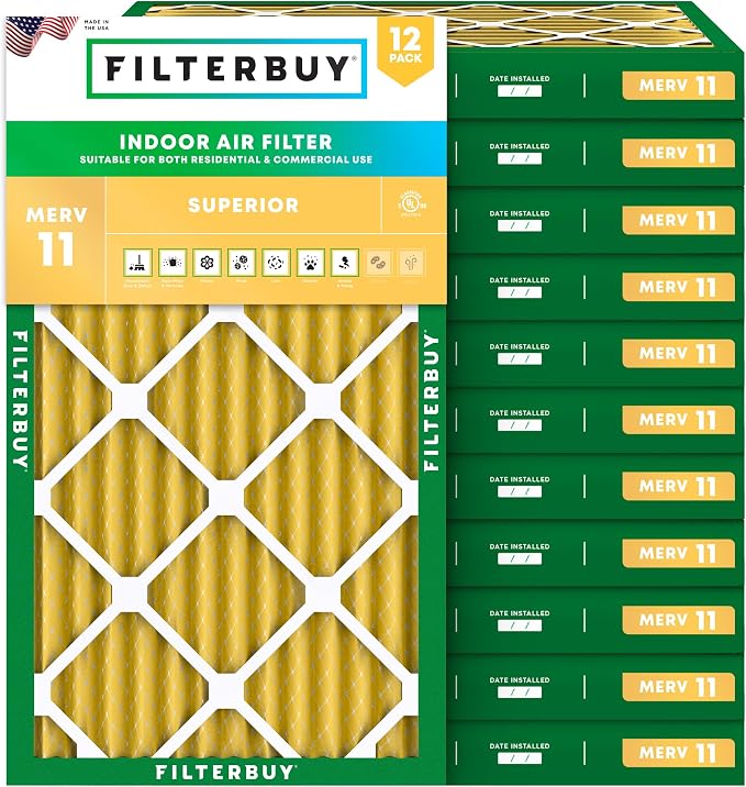 Filterbuy 14x24x2 Air Filter MERV 11 Superior Pet & Allergy Defense, by Filterbuy