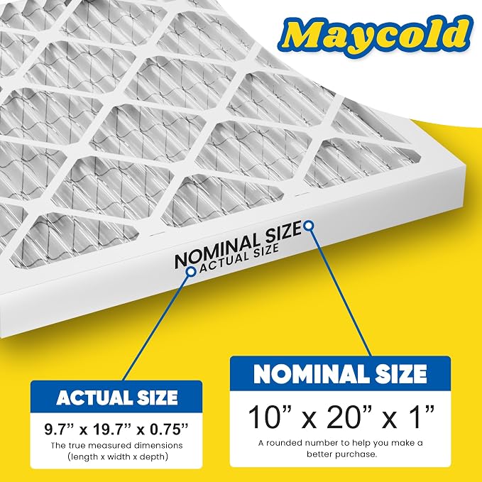 Maycold MERV 8 10x20x1 Furnace Air Filters, Pleated HVAC AC Filters – Actual - Image 3