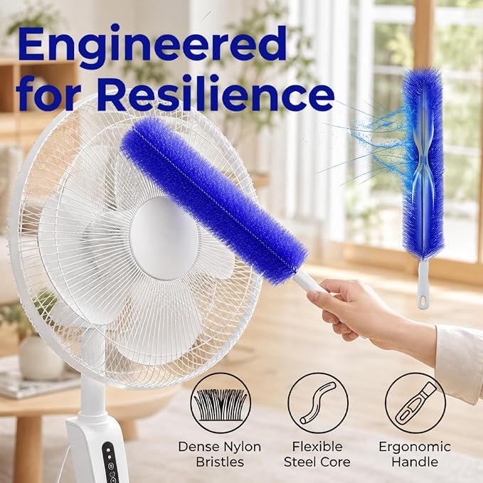 Bendable Microfiber Head, 2026 New Fan Cleaning Brush Reusable Dust Remover - Image 3